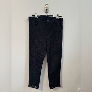 J Brand Women's Black Skinny Lace Jeans